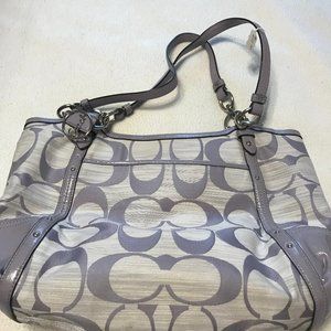 purple/gray coach purse